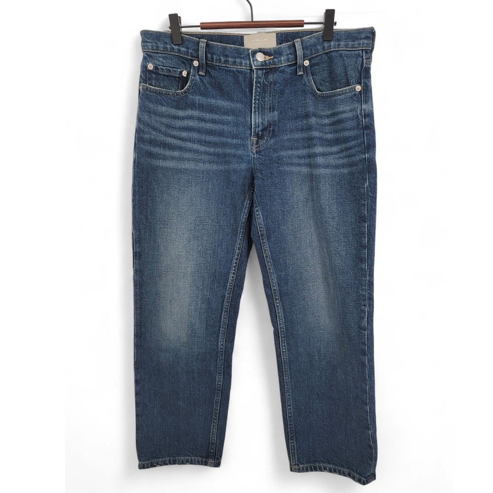Everlane Womens Jeans 29R Cropped Shortie Organic Cotton Blue High Rise EUC